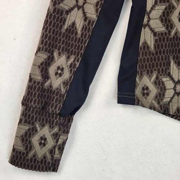 Hot Chillys HC4311 1/2 Zip Base Layer Women Medium Brown Geometric Fair Isle USA - Picture 3 of 13